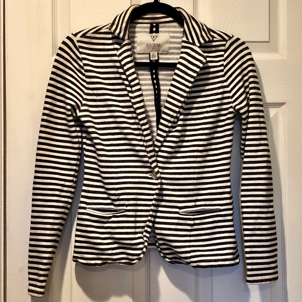 GUESS STRIPED SWEATER BLAZER JACKET SIZE XS